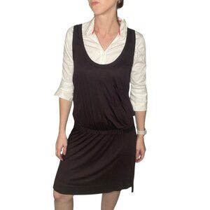 A.L.C. Dark Purple Black Pocket Sleeveless Drop Waist Tenniscore Dress Small